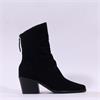 Paul Green Rear Zip Western Ankle Boot - Black Suede